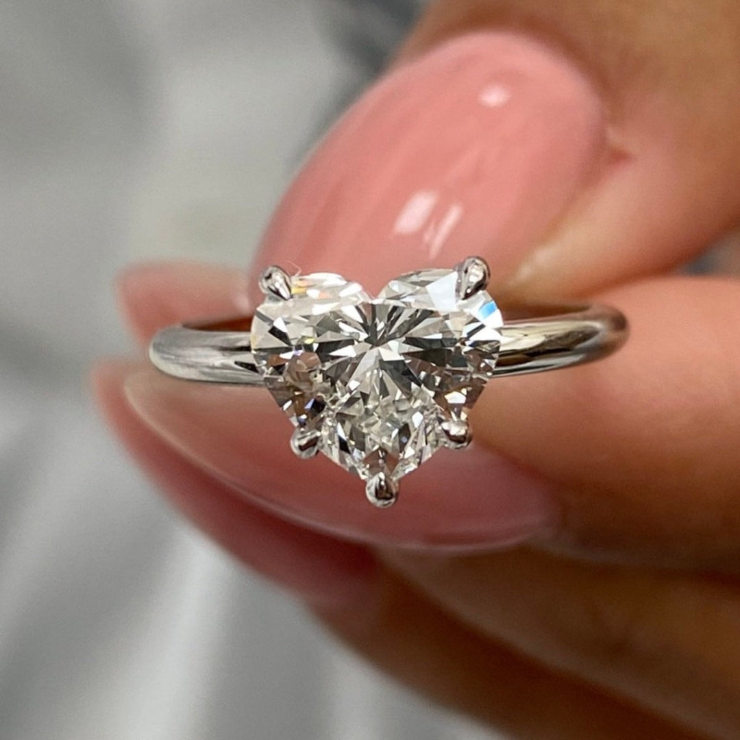 Heart shape solitaire ring