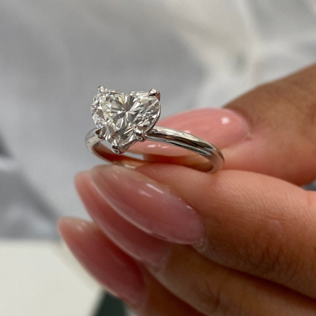 Heart shape solitaire ring for women