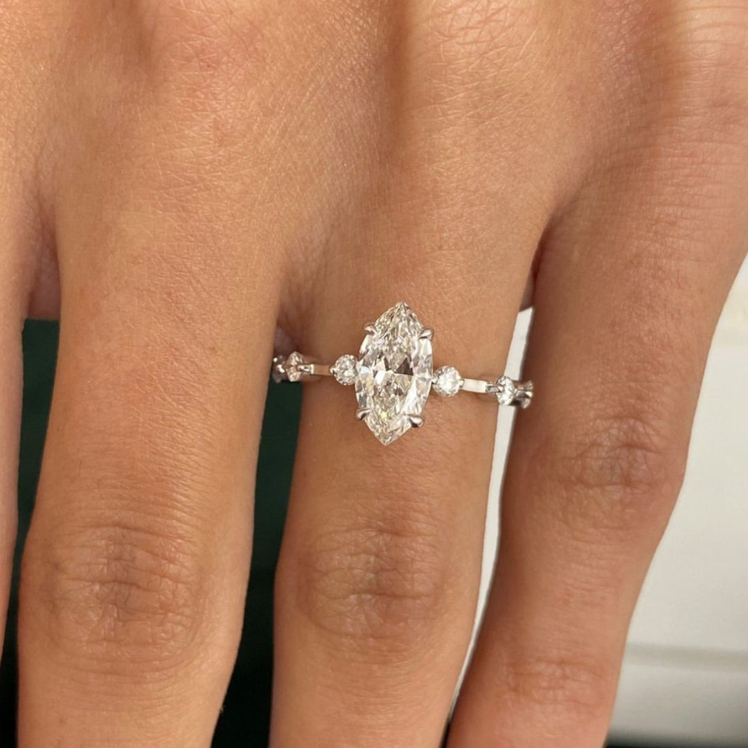 Marquise cut diamond ring