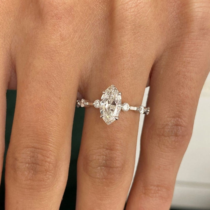 Marquise cut diamond ring