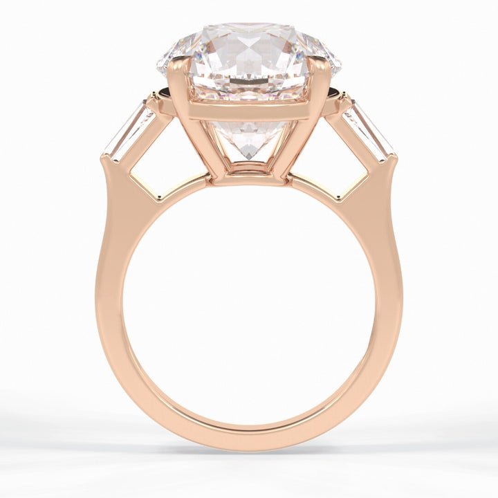 Lab Grown 4.00 CT Round Cut Diamond Mid-Century Engagement Ring