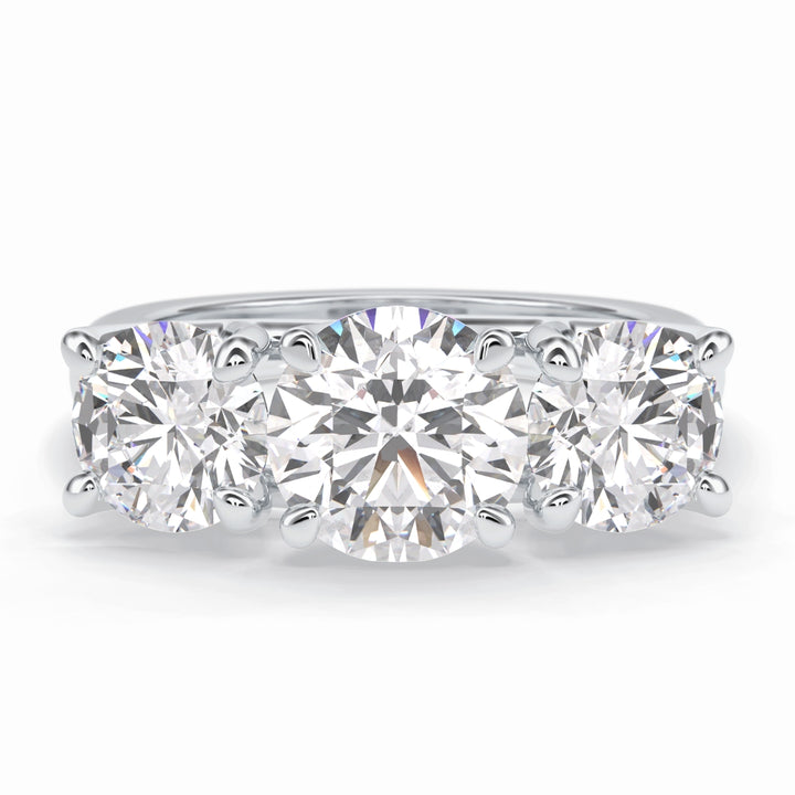 Lab Grown 2.16 CT Round Cut Diamond Minimalist Engagement Ring