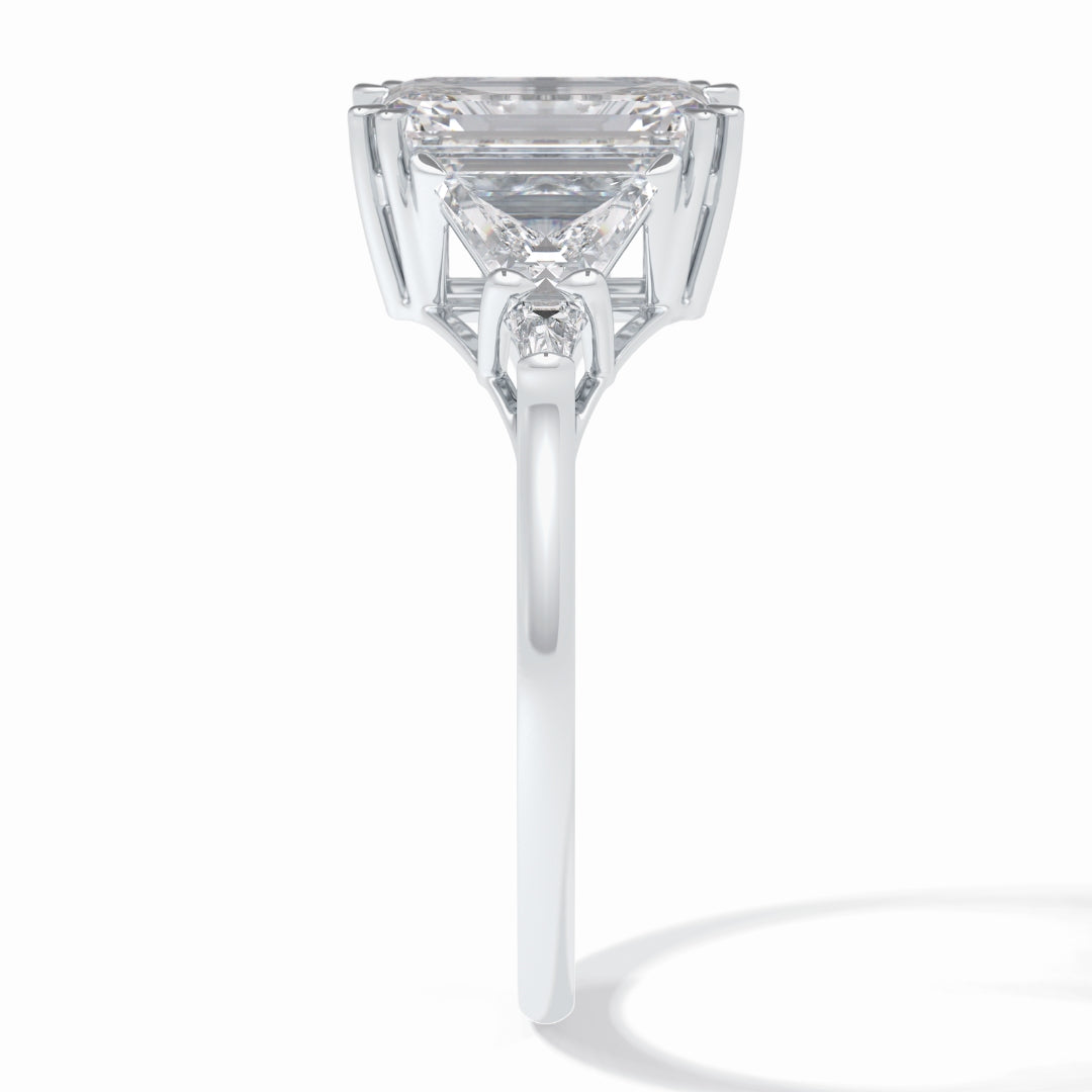 Lab Grown 1.90 CT Emerald Cut Diamond Edwardian Engagement Ring