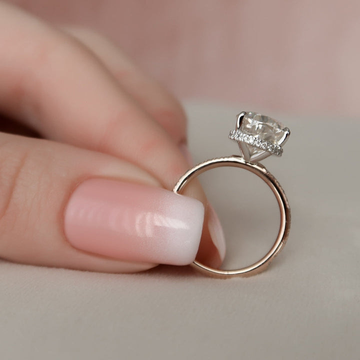 Moissanite 3.50 CT Pear Cut Diamond Art Nouveau Handmade Ring