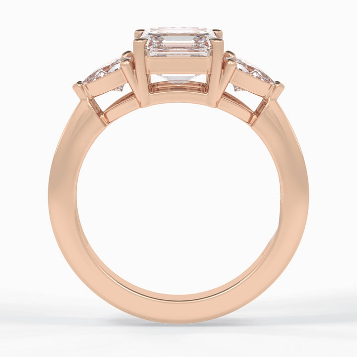 Lab Grown 3.71 CT Asscher Cut Diamond Avant Garde Anniversary Ring