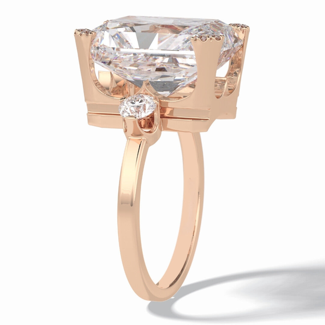 Lab Grown 5.50 CT Radiant Cut Diamond Edwardian Engagement Ring