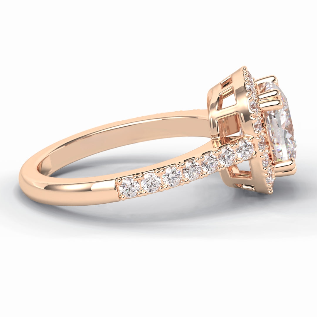 Lab Grown 2.93 CT Cushion Cut Diamond Minimalist Wedding Ring