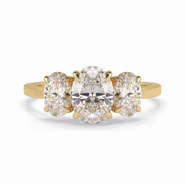 Lab Grown 2.06 CT Oval Cut Diamond Victorian Anniversary Ring