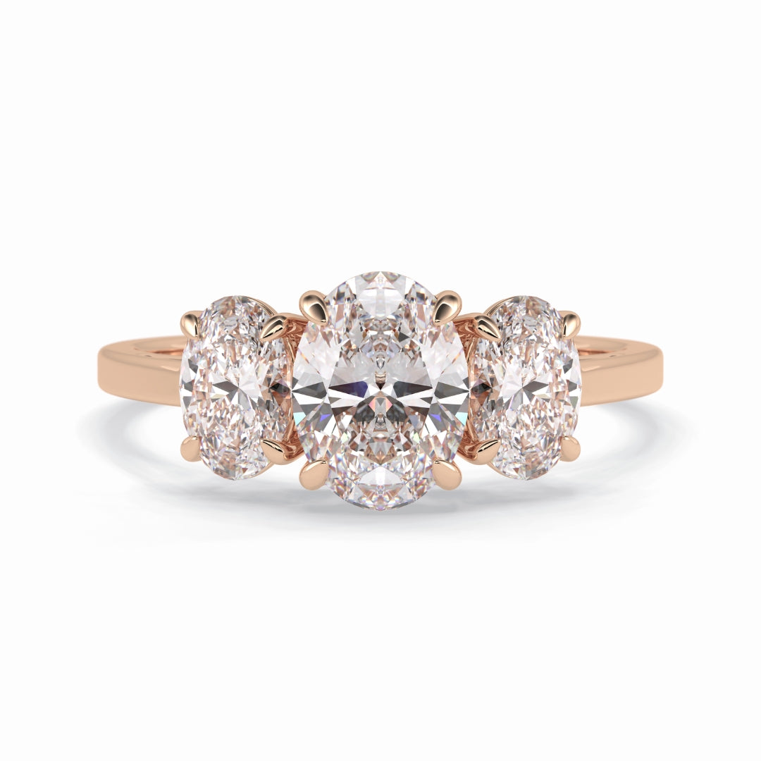 Lab Grown 2.06 CT Oval Cut Diamond Victorian Anniversary Ring