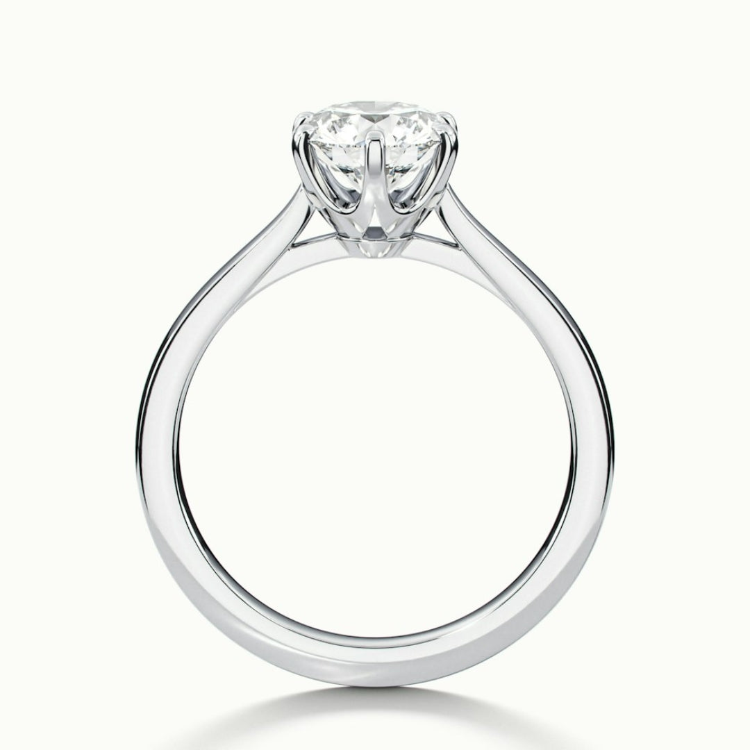 Lab Grown 2.00 CT Round Cut Diamond Mid-Century Anniversary Ring