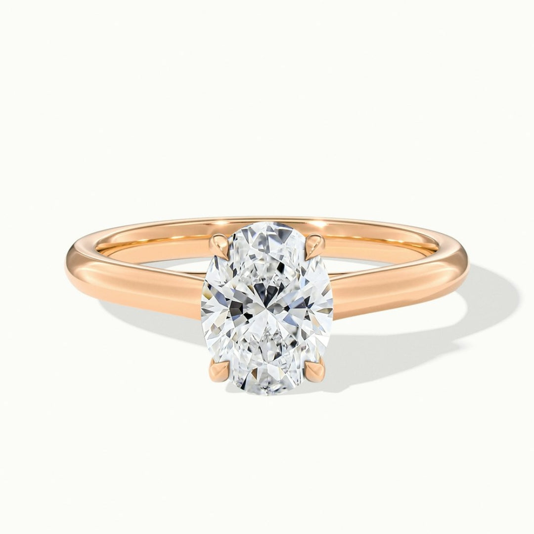Lab Grown 1.25 CT Oval Cut Diamond Avant Garde Wedding Ring
