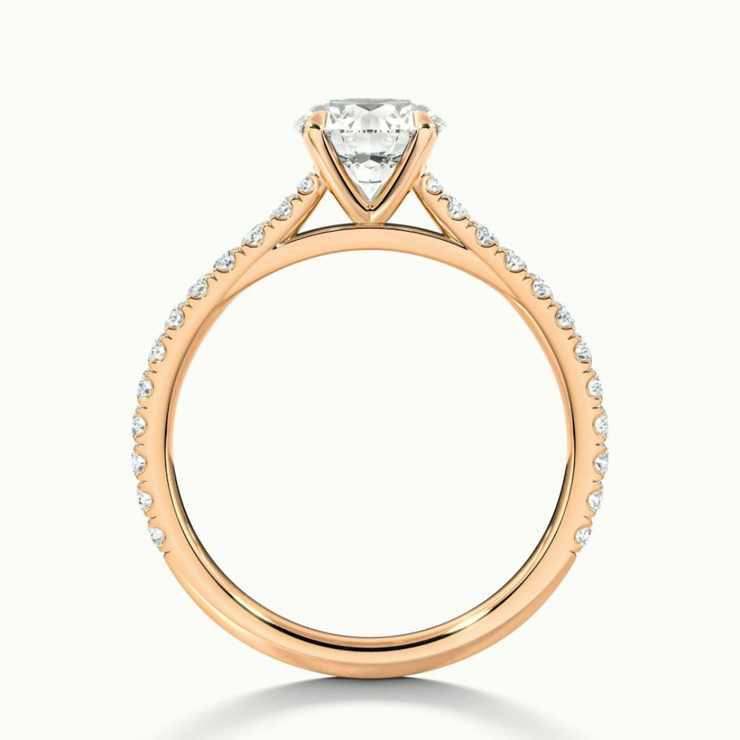 Lab Grown 2.25 CT Round Cut Diamond Avant Garde Engagement Ring