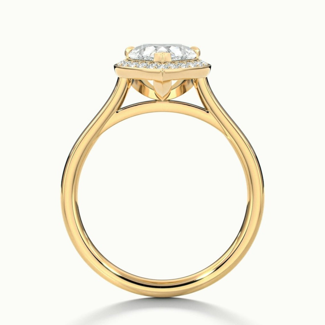 Lab Grown 2.12 CT Heart Cut Diamond Mid-Century Anniversary Ring