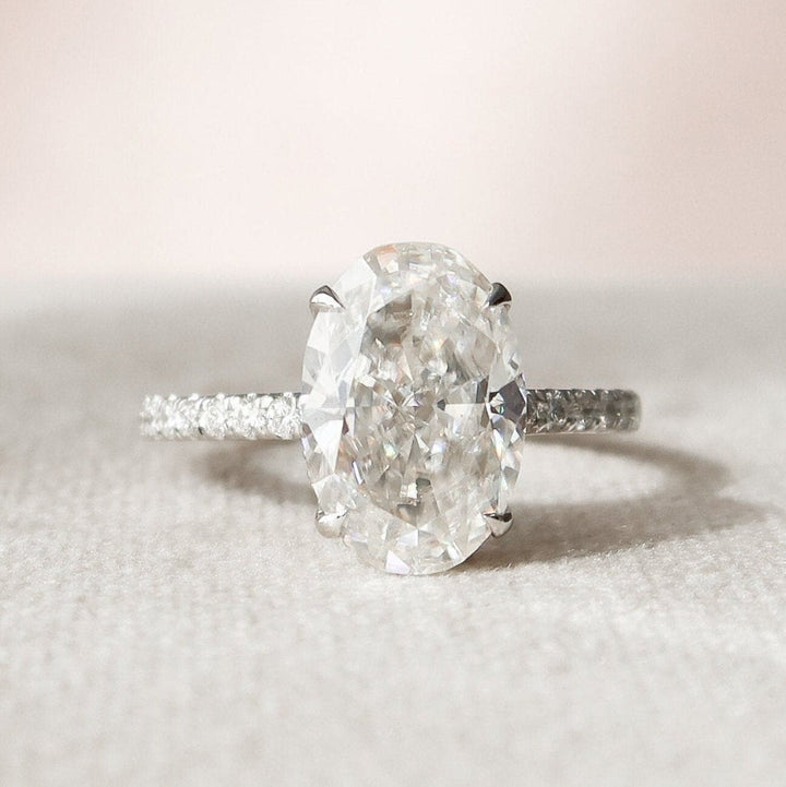 Moissanite 2.87 CT Oval Cut Diamond Boho & Hippie Engagement Ring
