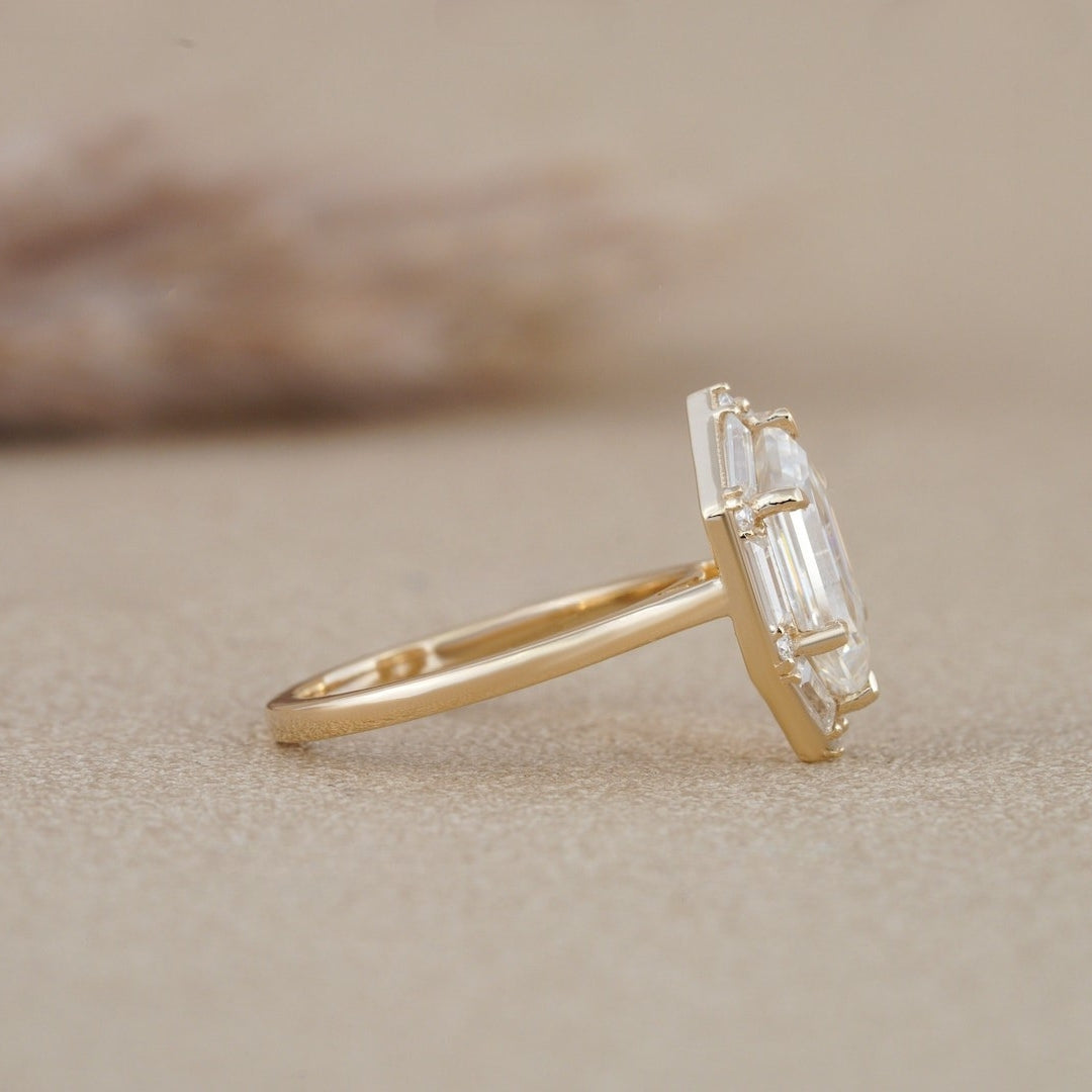 Hexagon engagement ring