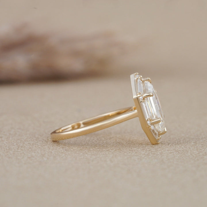 Hexagon engagement ring