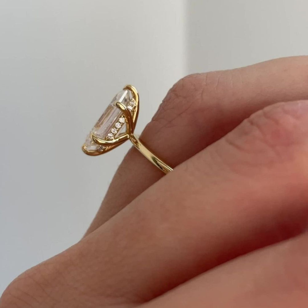 Hexagon diamond ring