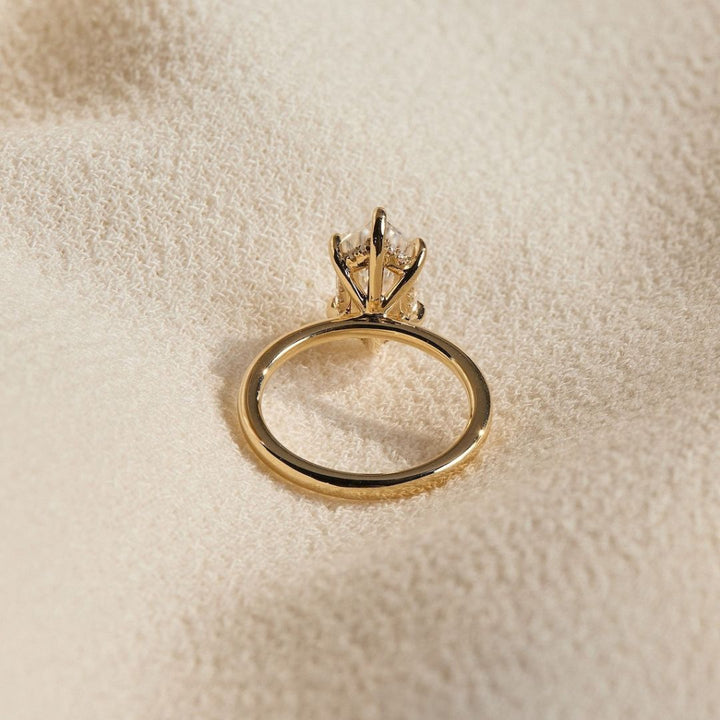 Modern hexagon diamond ring