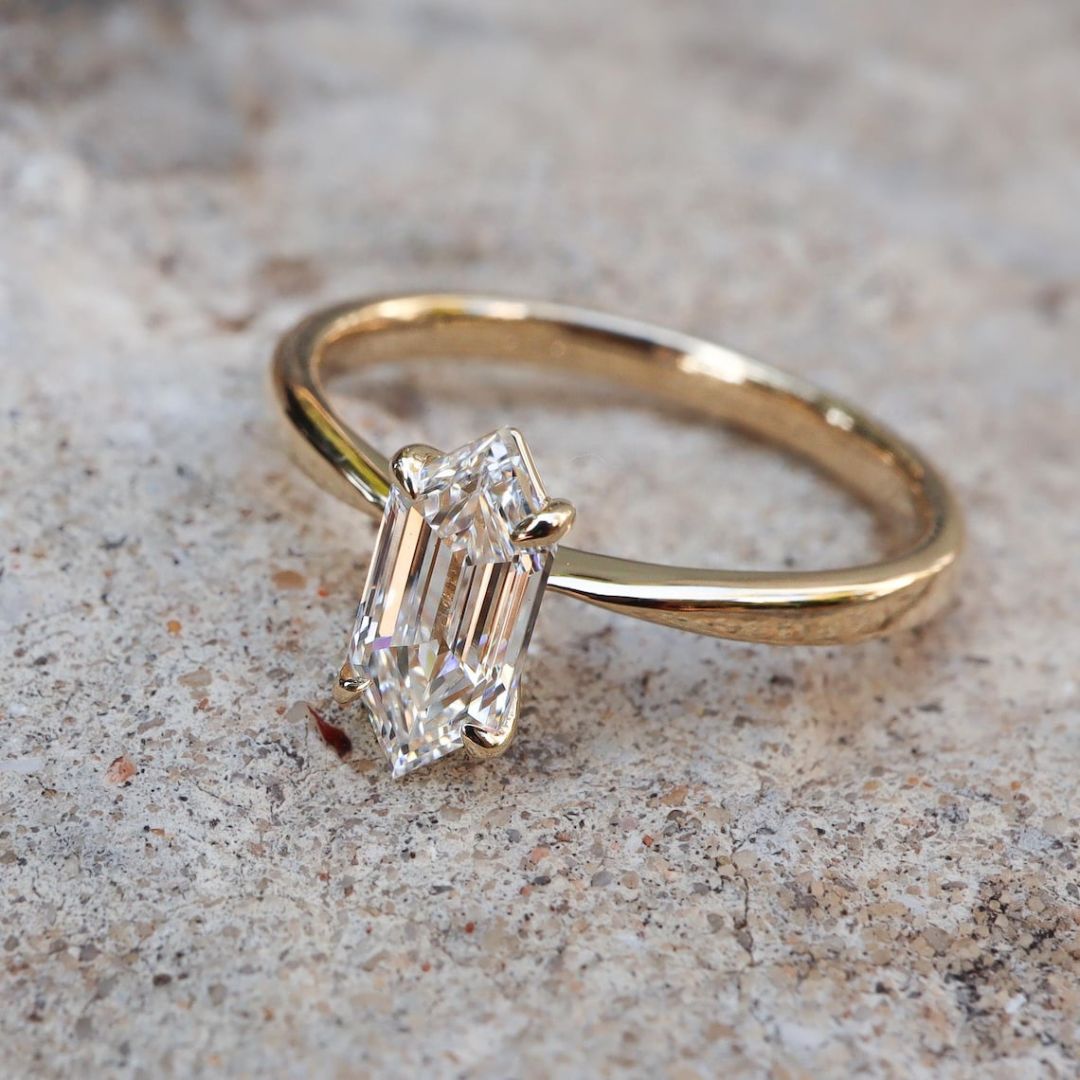 Hexagon engagement ring