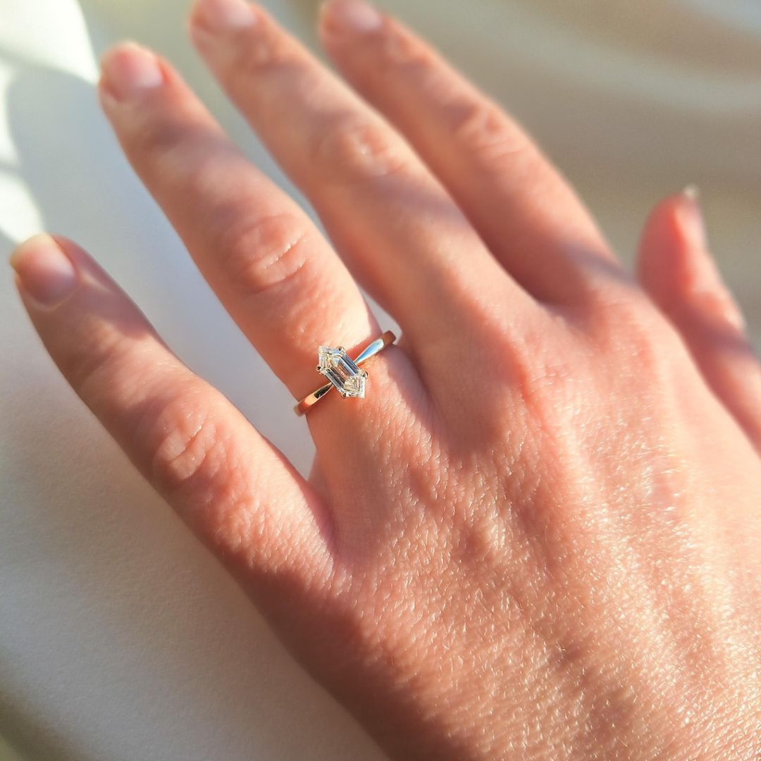 Hexagon engagement ring