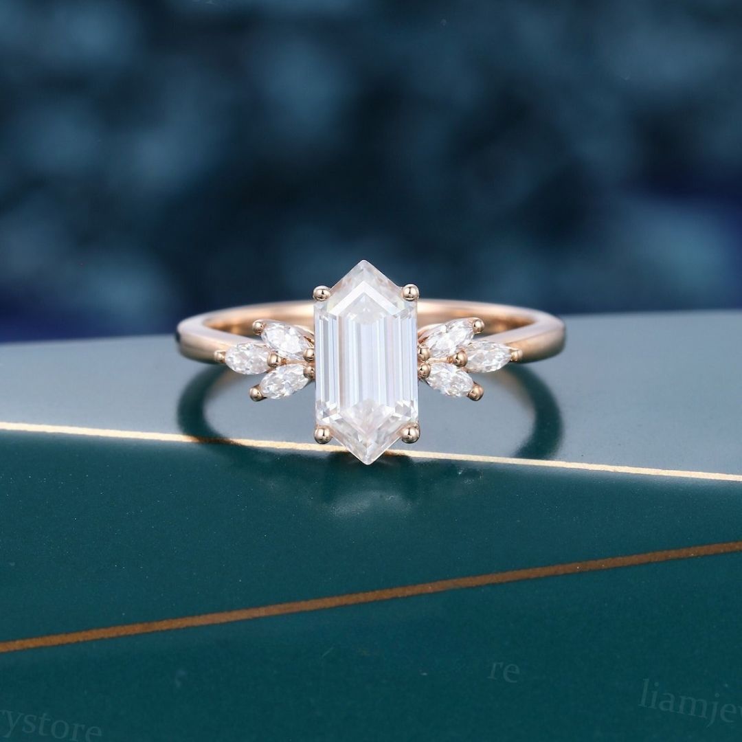 Hexagon diamond ring