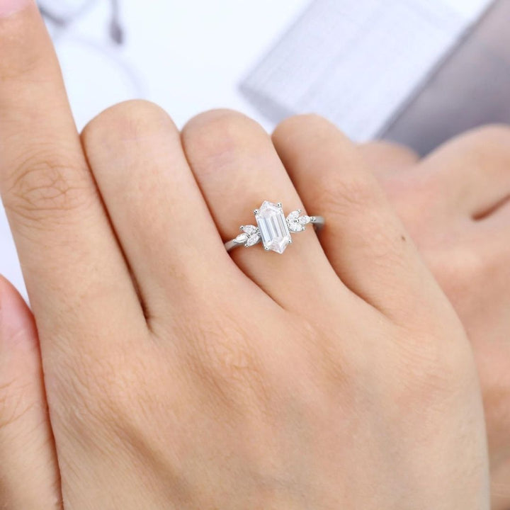 Hexagonal diamond ring