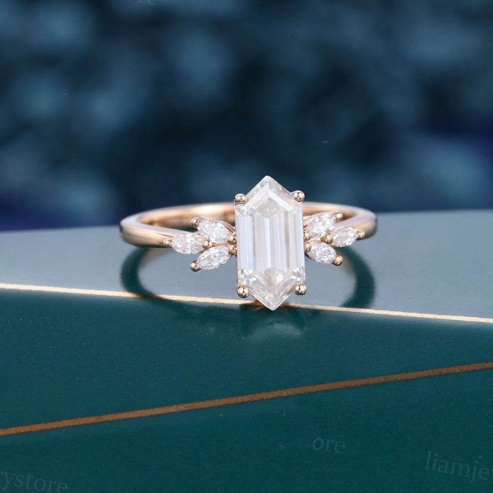 Hexagon engagement ring