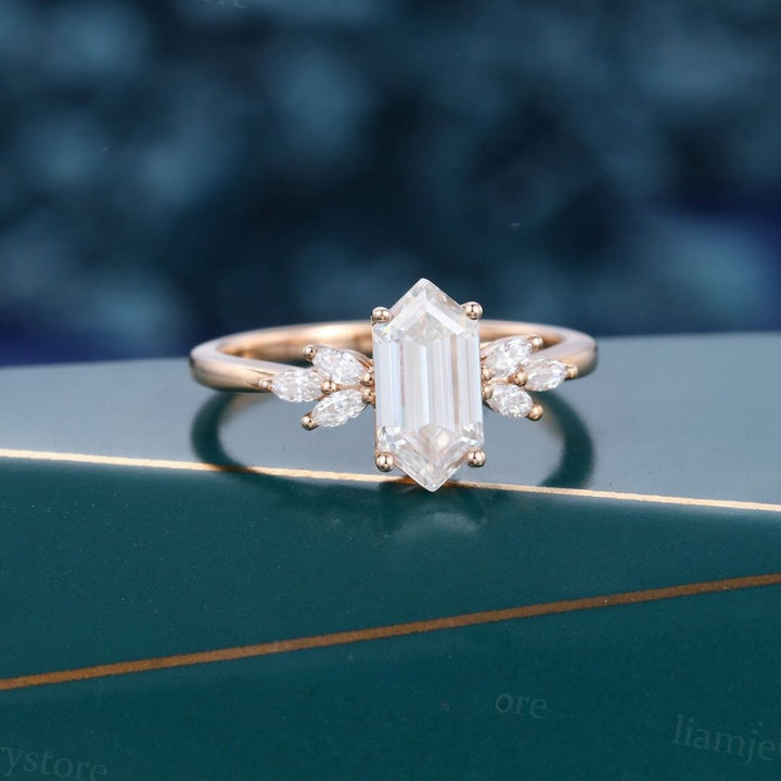 Hexagon engagement ring