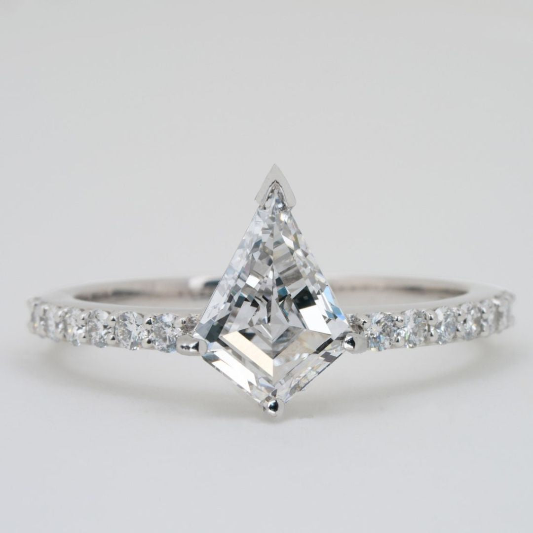Kite cut diamond ring