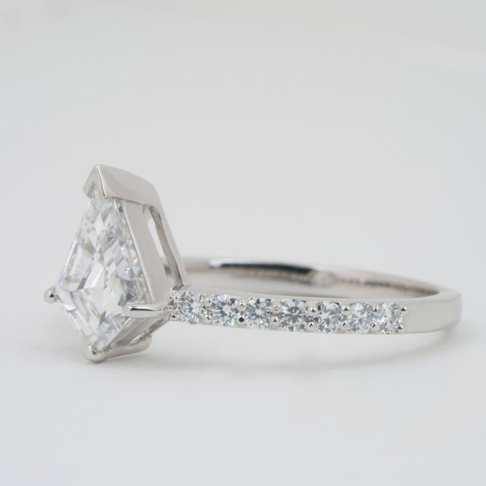 Kite step  cut diamond ring