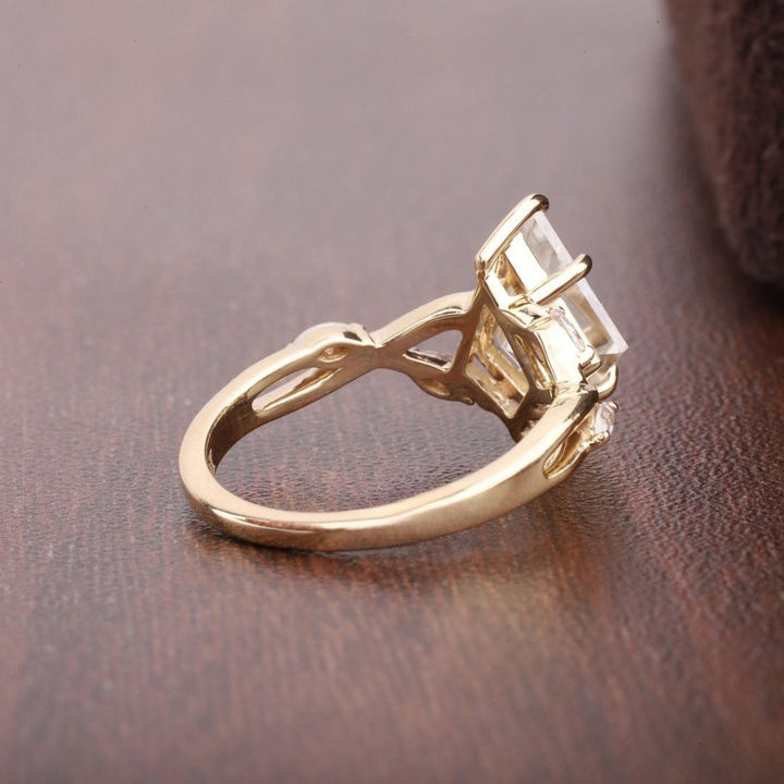 Rose gold white diamond ring