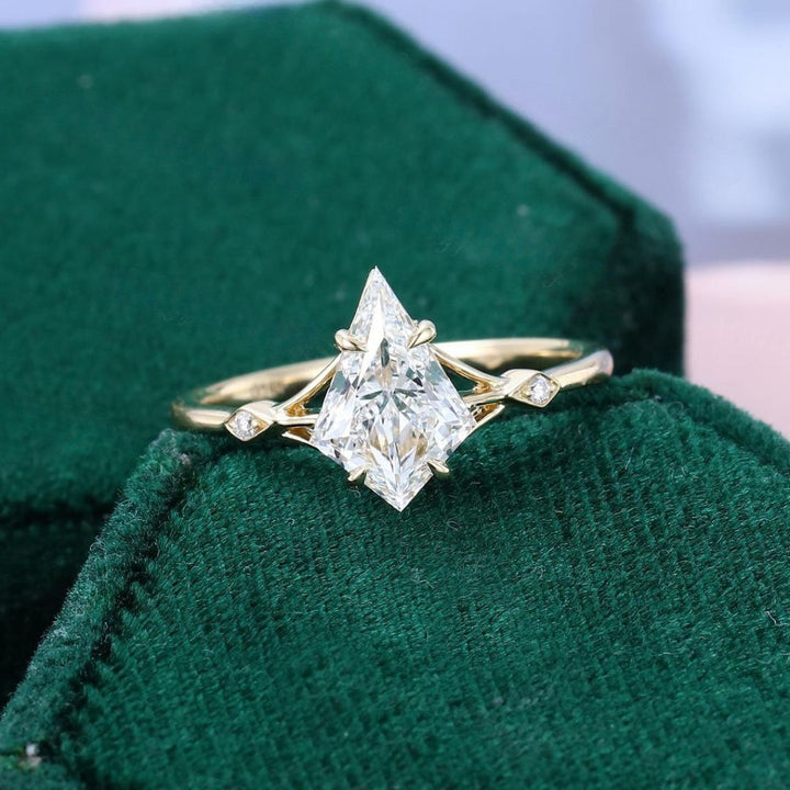 White diamond gold ring