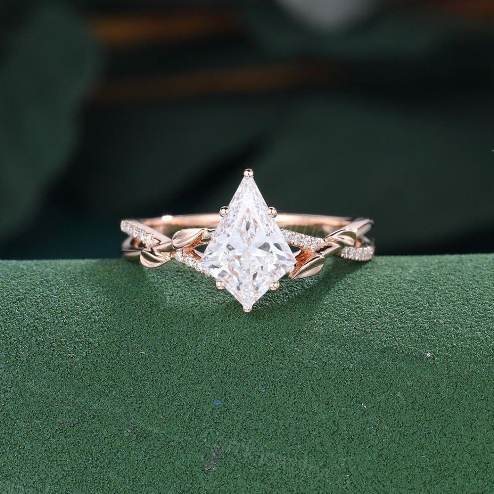 White diamond kite cut ring