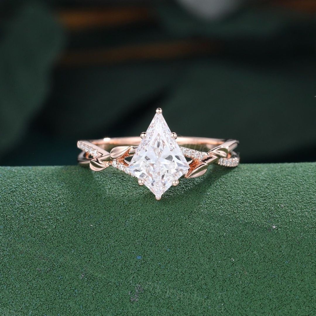 White diamond kite cut ring