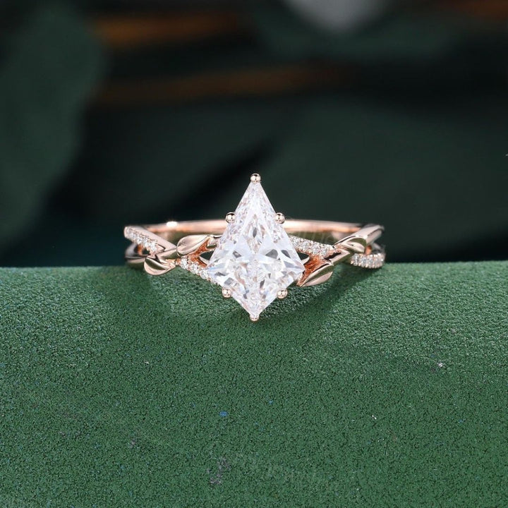 White diamond kite cut ring