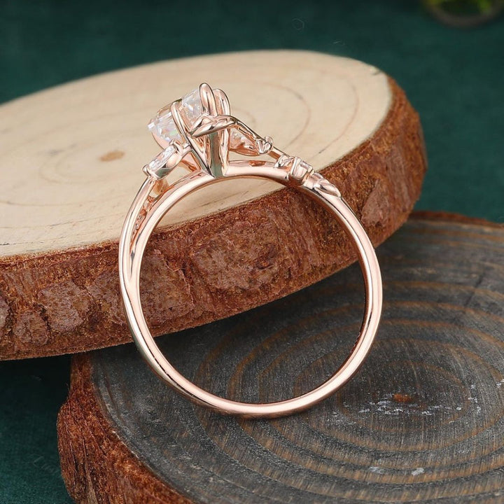Rose gold kite cut ring