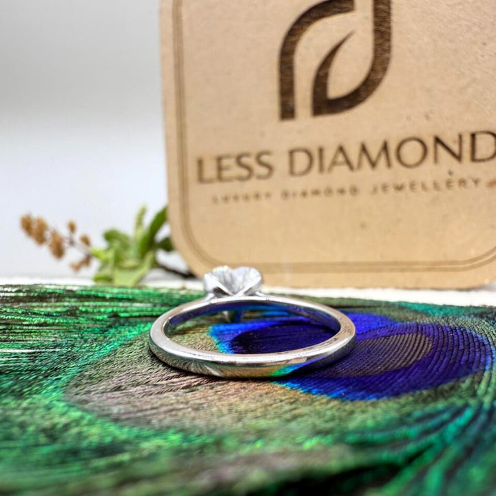 Heart white diamond silver ring