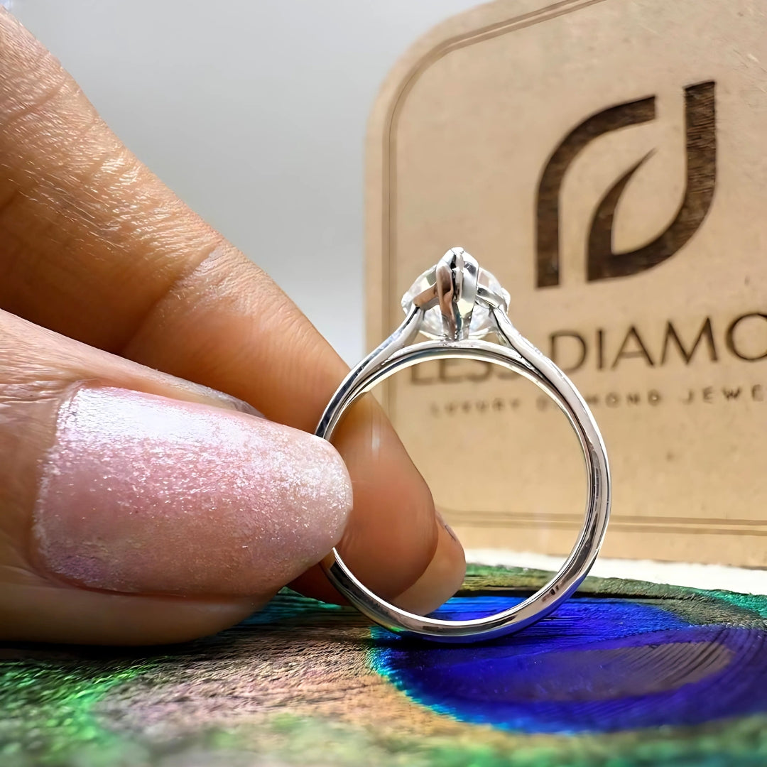 Solitaire heart diamond ring