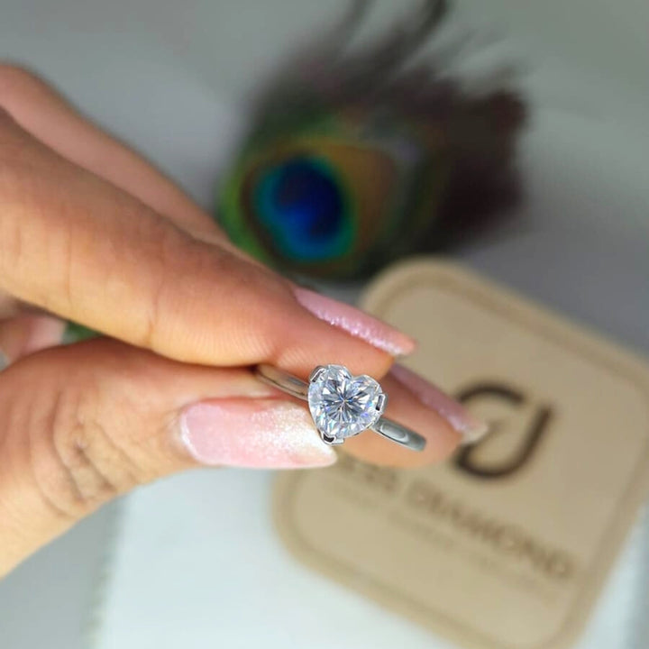 Heart  white diamond ring