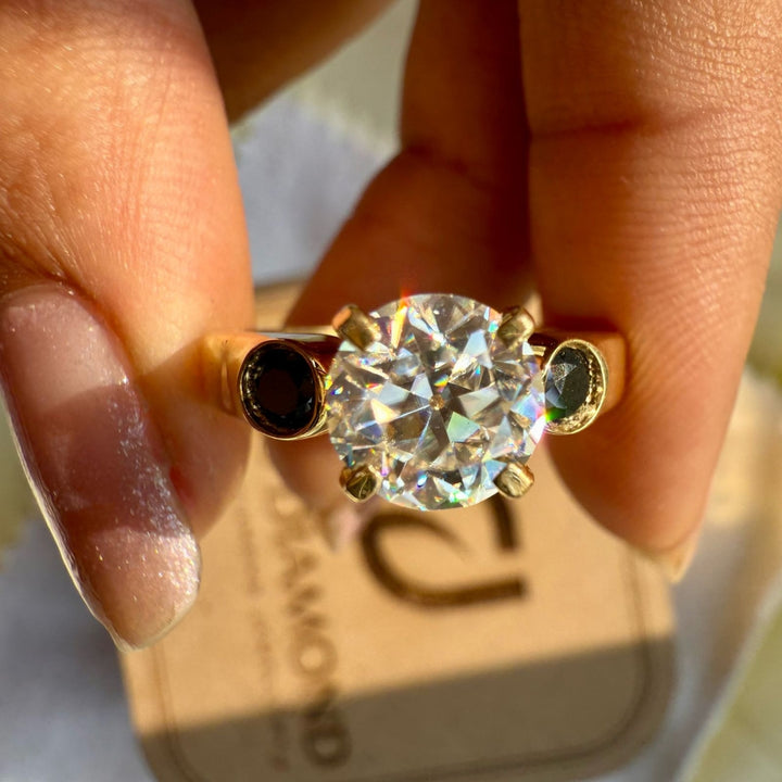Rose gold round diamond ring