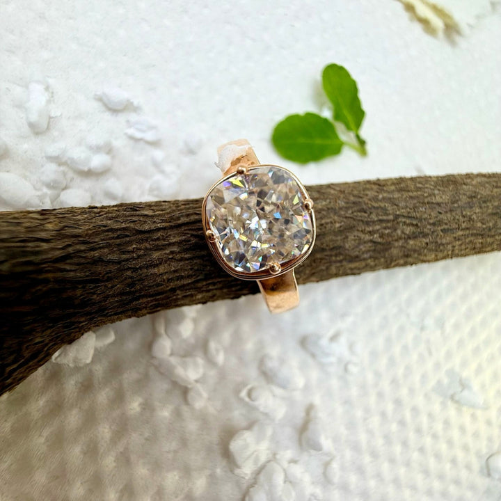 Rose gold cushion ring