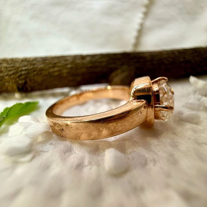 White cushion diamond ring