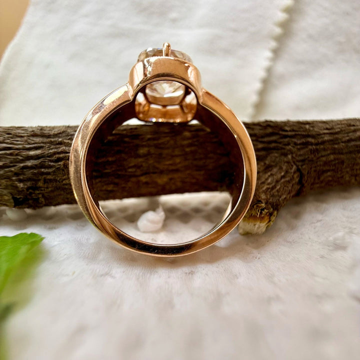 Solitaire cushion diamond ring