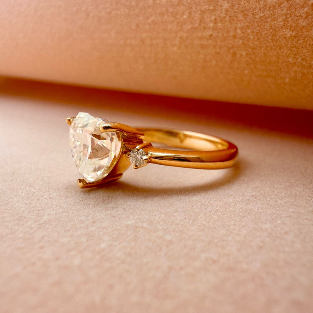Heart cut diamond engagement ring