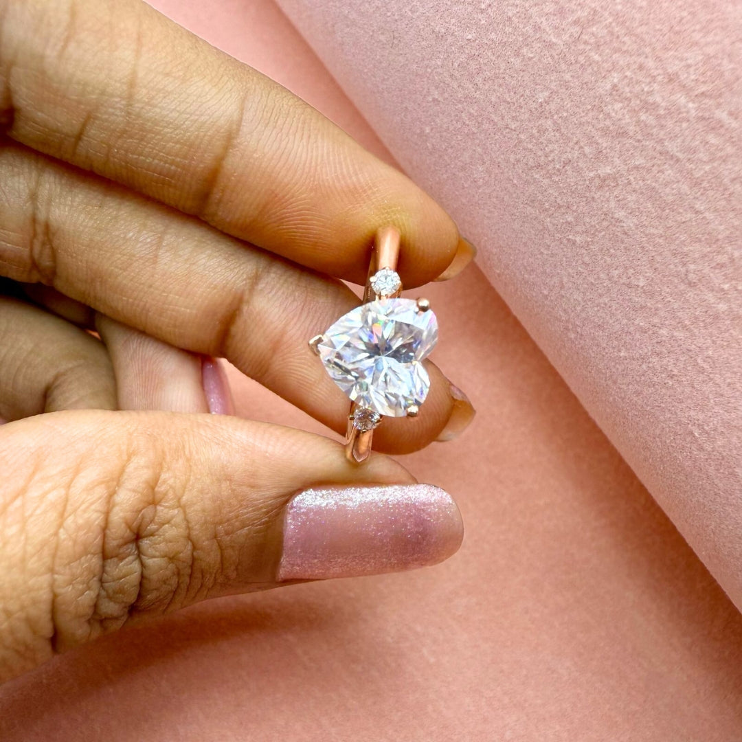 Heart shaped diamond promise ring