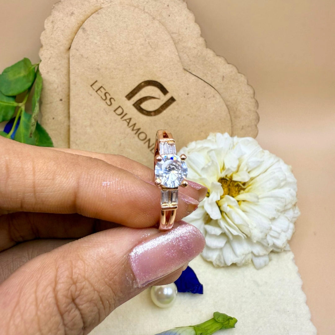 Round  diamond rose gold  ring