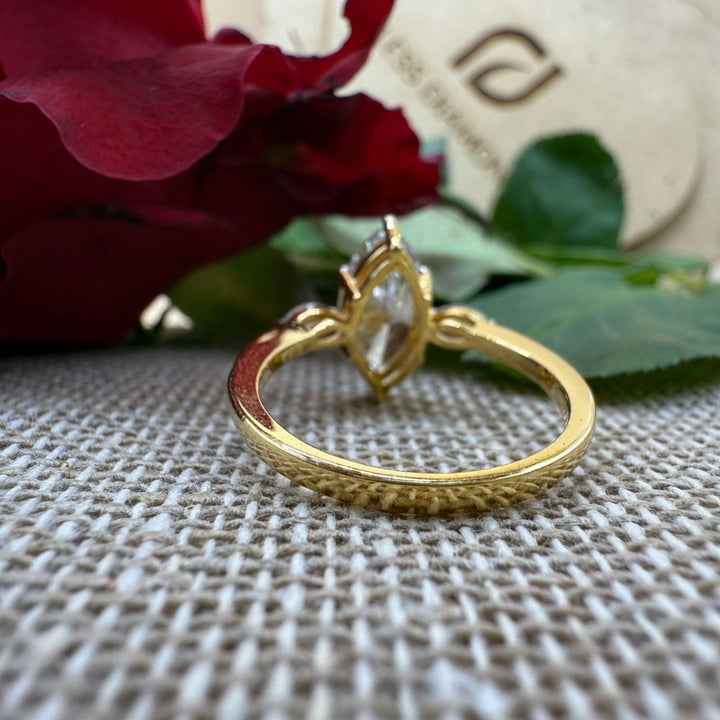 Three stone marquise diamond ring