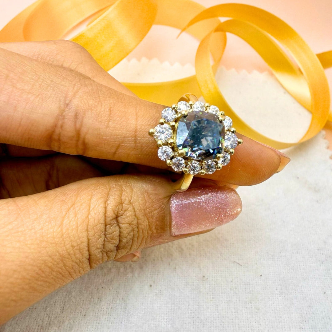Black diamond engagement ring