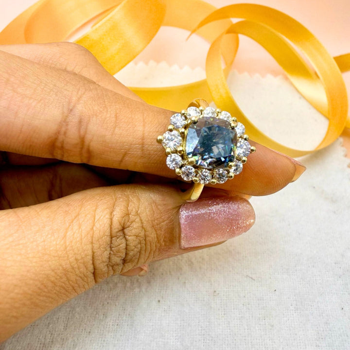 Black diamond engagement ring