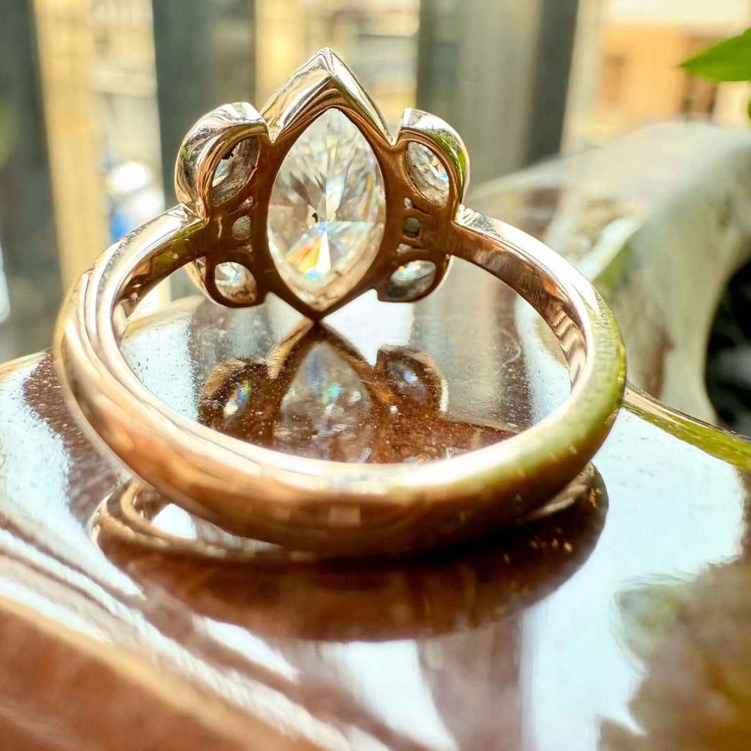 Marquise and round diamond ring